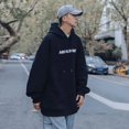 thumbnail image 3 of Sudadera con capucha de estilo hip hop para hombre, ropa masculina de color negro, sudadera blanca, de alta calidad, sencilla, estilo vintage de los años 90, cálida y divertida, de algodón, 3 of 4