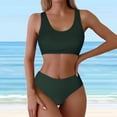 thumbnail image 2 of Sngxgn Women's High Waisted Bikini Swimsuit Drawstring Tie Side Bottom Two Piece Bathing Suit(Green,XL), 2 of 5