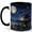 Black, variant on Moonlight Piano 11oz Ceramic Mug, Celestial Music Art