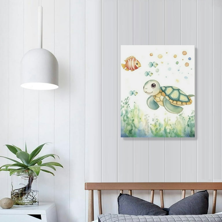 COMIO Ocean Animal Nursery Canvas Wall Art, Under The Sea Artwork