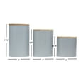 Home Basics 3 Piece Ceramic Canister Set, Grey