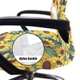 thumbnail image 5 of ZIATUBLES Office Chair Protector Slipcover Stretch Computer Rotating Chair Cover with Snap Button White Cat Sunflower Stretch Printed Washable Soft Furniture Protector Covers, S, 5 of 7