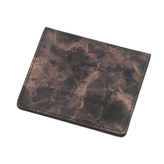 Waterproof ID Wallet Multicolor Business Card Holder Leather Card Protective Cover for Documents - Black