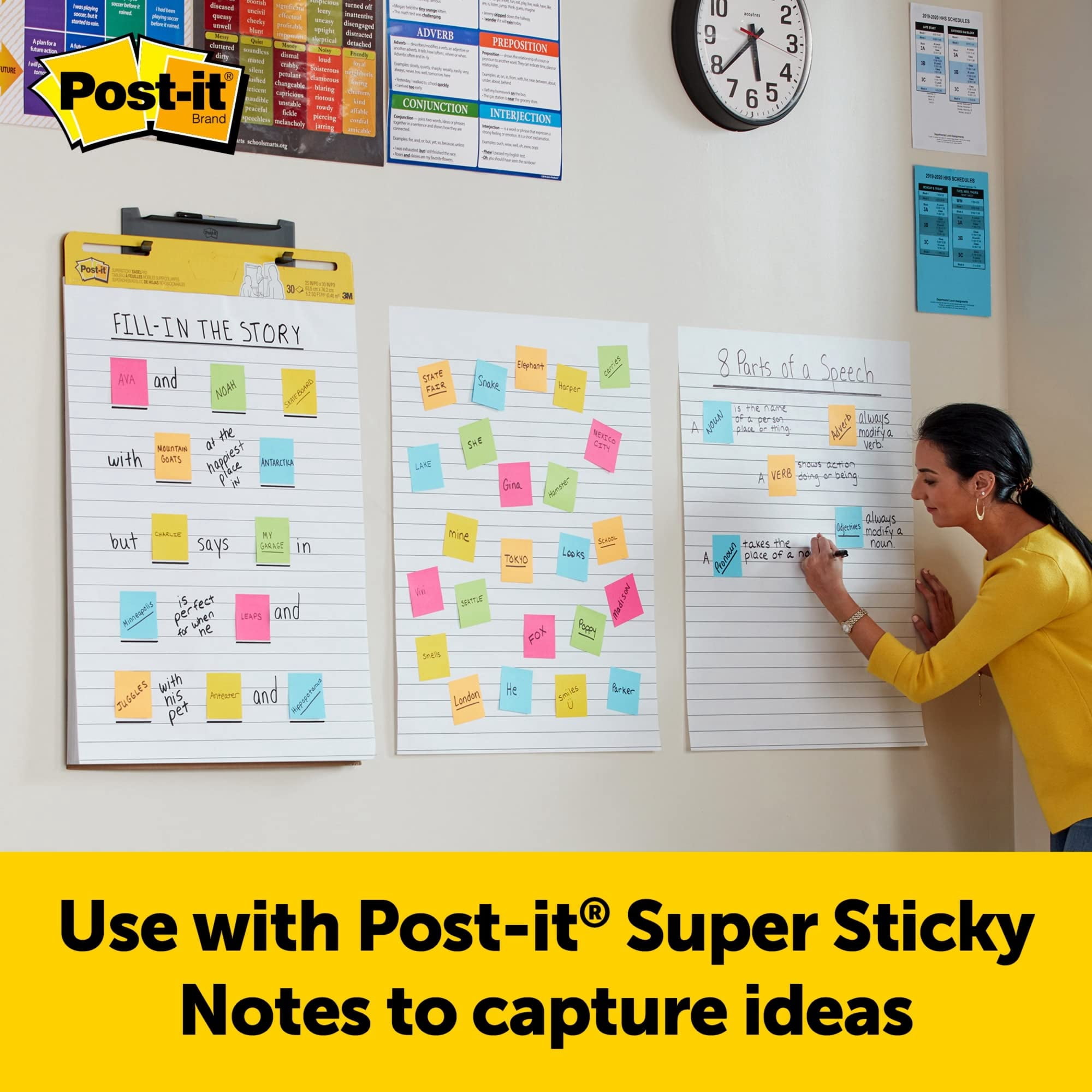 Post-it® Easel Pads, 25 in x 30 in, 6 Pads, 30 Sheets/Pad, 30 Sheets/Pad, Lined, Great for Virtual Teachers and Students, White