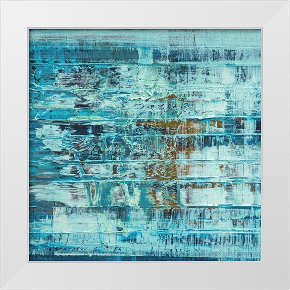 Anonymous 20x20 White Modern Wood Framed Museum Art Print Titled - Turquoise Abstract