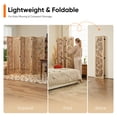 thumbnail image 3 of Jostyle 6 Panel Solid Wood Room Divider Privacy Screen - Freestanding Folding Partition with Feather Openwork Design, Paulownia Wood Frame Natural, No Assembly for Living Room, Bedroom, Office, 3 of 12