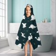 thumbnail image 6 of Black Dinosaurs Silhouette Pattern Hooded Bath Towel，50"x30" for Ages 3 To 12 Kids, Quick Dry Lightweight Soft Microfiber Hood Beach Towel Cover Up for Kids, 6 of 7