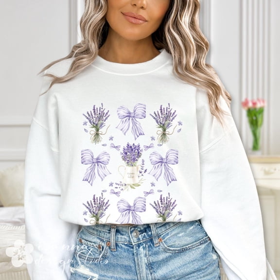 Coquette Lavender sweatshirt Cottagecore Botanical Flower shirt Gardener mom sweater women mothers day birthday Tshirt All Size S-5XL