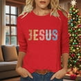 thumbnail image 5 of Mifsaly Christmas Shirts for Women Plus Size 3/4 Sleeve Xmas T-Shirts Crewneck Loose Tunic Thanksgiving Pullover Tops 2025 Holiday Festival Party Blouse Support for Watching Movies, 5 of 5