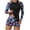 Black, variant on AKAFMK Women's Long Sleeve Rashguard Swim Set Zipper Closure Boy Shorts, 2-Piece, Sizes S-XL