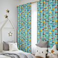 thumbnail image 5 of Blackout Kids Curtains,Cartoon Traffic Vehicles Boats Light Blue Pattern Childrens Insulated Curtains Set Of 2,Bedroom Essentials,Toddler Room Decor 52"x84", 5 of 5