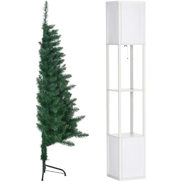 5ft Half Christmas Tree 229 Tips Wall-Mounted Space-Saving Hinged Branches Indoor Decor