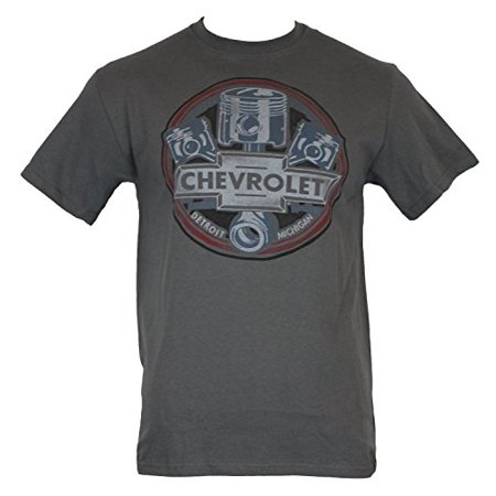 - Chevrolet Mens T-Shirt - Pistons Circle Logo Detroit Michigan (XX-Large) Gray