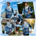 thumbnail image 5 of SEANATIVE Men's Sun Hoodie for Fishing, Long Sleeve Shirt UV Protection Cooling Full Coverage Fishing Pullover Top with Built-in Face Mask Neck Gaiter, S, Marble Blue Gold, 5 of 7