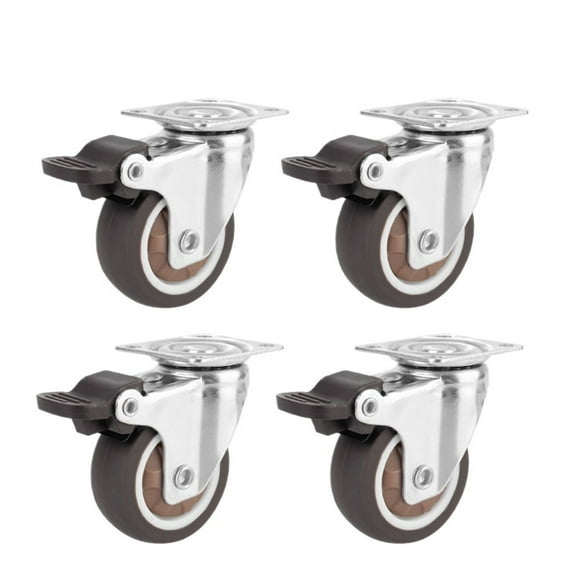 Soft Rubber Wheel For Platform Trolley Chair Accessory 360° 1/2 Inches 4Pcs Furniture Caster Universal Swivel Caster Household ,Easy to Use