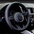 thumbnail image 4 of Car Styling Steering Wheel Cover Contrast Non-Slip Breathable PU Leatherette 38cm Black, 4 of 4