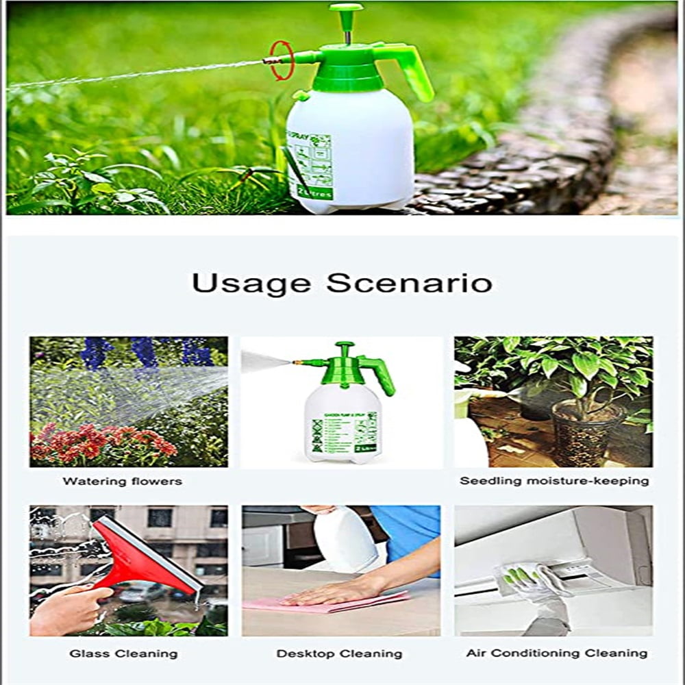 Kepooman Handheld Garden Sprayer Pump Pressure Water Sprayers with Safety Value & Adjustable Nozzle 68oz / 34oz, Green Kepooman Handheld Garden Sprayer Pump Pressure Water Sprayers with Safety Value & Adjustable Nozzle 68oz / 34oz, Green