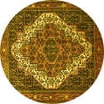 thumbnail image 1 of Ahgly Company Machine Washable Indoor Round Persian Yellow Traditional Area Rugs, 8' Round, 1 of 4