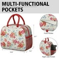 thumbnail image 6 of Lunch Bag Lunch Box for Women Reusable Insulated Lunch Cooler Bags,Large Capacity for Work Travel Picnic,Water-Resistant Pioneer Colorful Floral Lunch Tote Bag Gifts for Woman Mom Red, 6 of 6