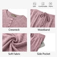 thumbnail image 5 of Weekease Woman Pajamas Set Henley Neck Long Sleeve Tops Drawstring Pants Two Piece Outfit Loungewear with Pockets, 5 of 7