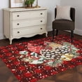 thumbnail image 5 of Christmas Area Rug 3x5 Washable Rug Non Slip Cardinal Pine Cone Branches Red Black Plaid Large Area Rug Indoor Floor Carpet for Entryway Bedroom Kitchen Living Room Home Office Dining Room Nursery, 5 of 8