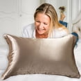 thumbnail image 6 of Silk Pillowcase, Reversible Sateen Pillow Cover, Smooth Fabric for Comfort, Bedroom Upgrade, Home Essentials Shopper, 6 of 6