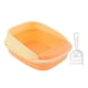 thumbnail image 4 of Caja de arena perfecl para gatos con marco y pala Naranja 50x40x20cm, 4 of 8