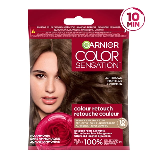 Garnier Color Sensation Root & Colour Retouch, Demi Permanent Hair Dye, 4.0 Medium Brown, 1 application