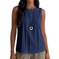thumbnail image 4 of ZVNAH Camisole à devant Plissé pour Femme, Blouse Décontractée Sans Manches à Col Rond et Coupe Ample, P-2TG, 4 of 6