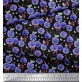 thumbnail image 2 of Soimoi Purple Polyester Crepe Fabric American Robin,Insect & Flower Decor Fabric Printed BTY 42 Inch Wide, 2 of 3