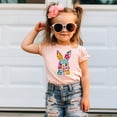 thumbnail image 2 of Floral Bunny Print Easter Shirt for Girls Bright Easter fun shirt for Girls Peach Shirt Youth Large, 2 of 4