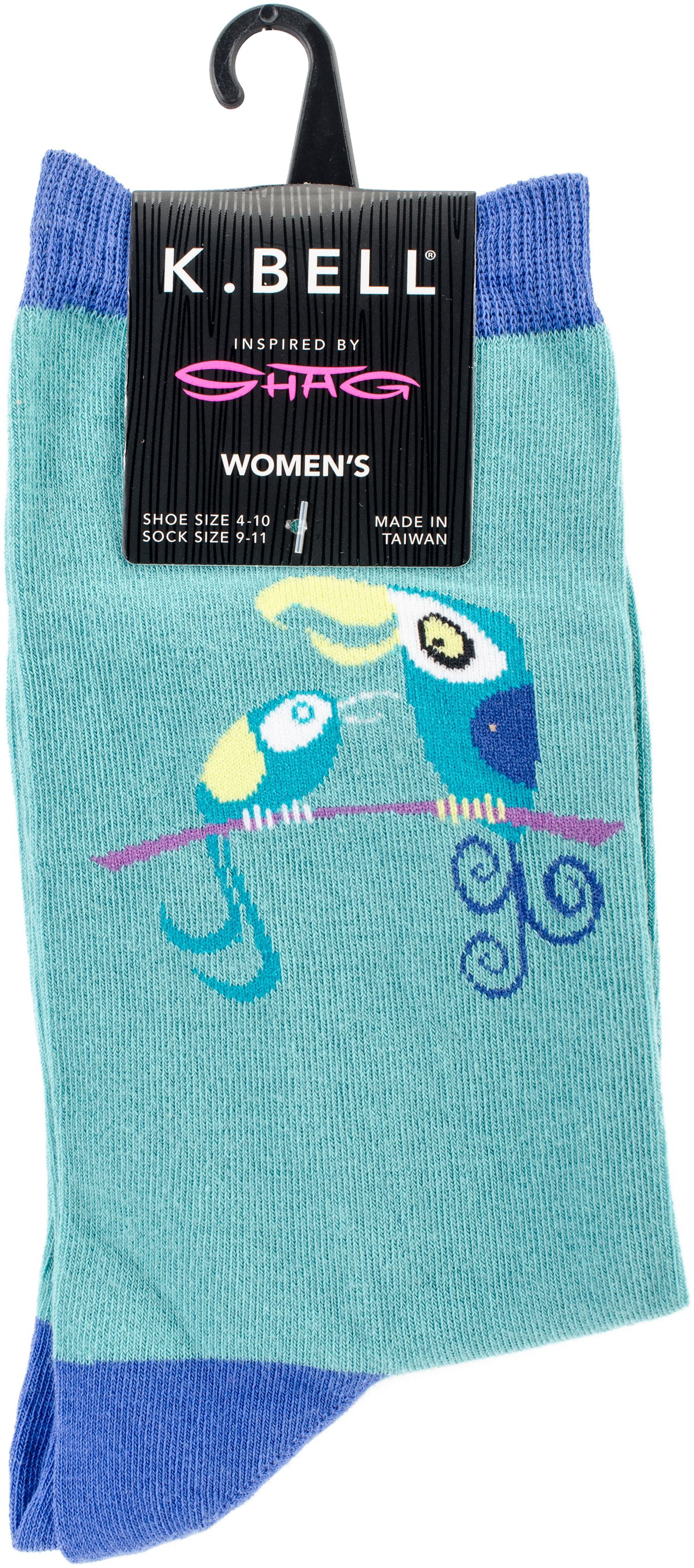 SHAG TIKI BIRDS Women's Crew Socks by K Bell Sock Size 4-10 