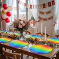 thumbnail image 5 of Round Placemats LGBT Ombre Rainbow 15 inch Set of 4 Table Mats for Dining Table Oil Painting Art Heat Resistant Non-Slip Kitchen & Home Decorative Place Mat Set, 5 of 8