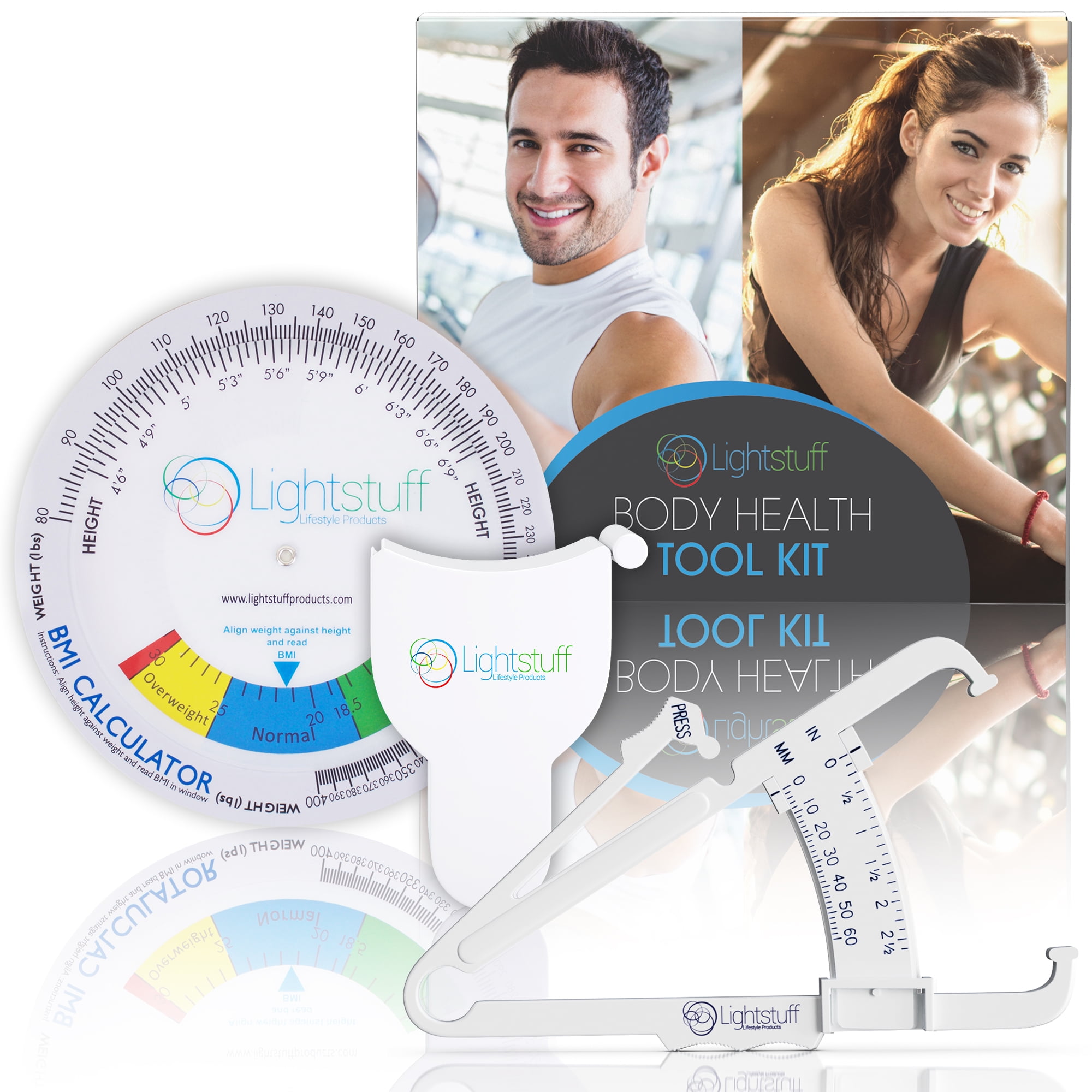 Lightstuff Body Health Tool Kit Skinfold Caliper, Body Tape Measure