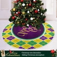 thumbnail image 6 of Coolnut Mardi Gras Christmas Tree Skirt Tree Skirt for Holiday Party Home Christmas Day Ornaments48", 6 of 6
