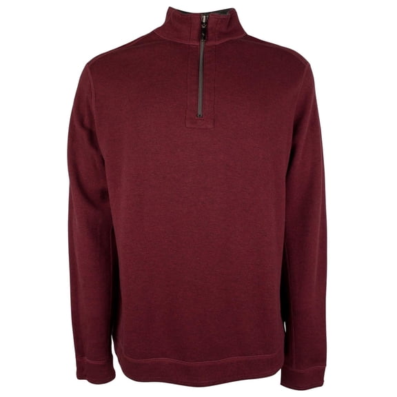 Tommy Bahama Men's Flipshore Half Zip Sweater Black Cherry Heather, 4XLT