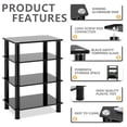 thumbnail image 5 of 4-Tiers Media Compontent TV Stand Audio Video Tower Tempered Glass Shevles for TV, Xbox, Gaming Consoles, Media Component, Device, 5 of 8