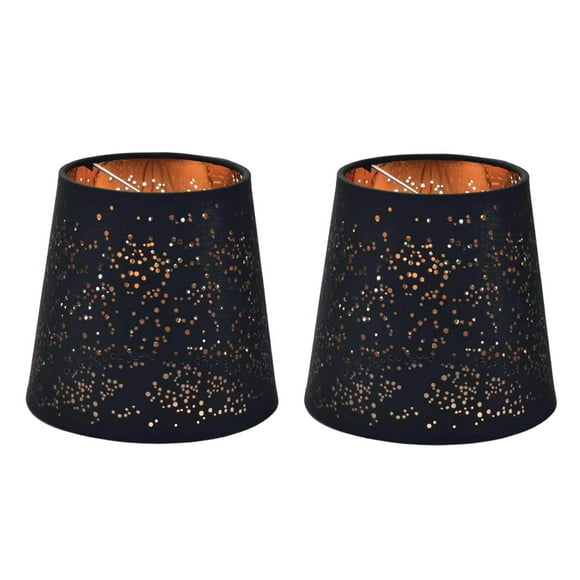Pantalla de lámpara de mesa, pantalla de lámpara de araña, pantallas de luz huecas con clip, tela de lámpara Oro negro