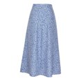 thumbnail image 4 of Long Skirts for Women Summer Maxi Skirt Slit Women's Boho Elastic High Waist A Line Skirt Ruffle Swing Beach Skirt, 4 of 6