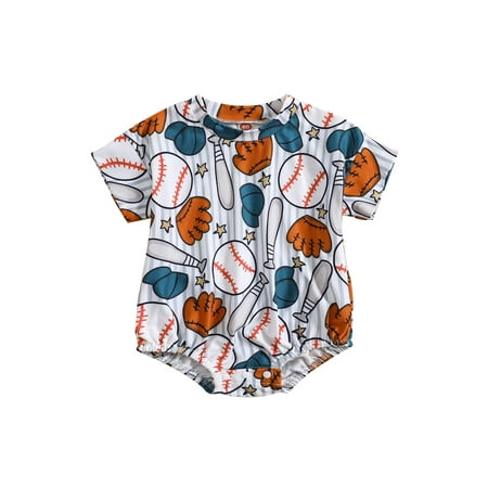 

Wassery Baby Girls Boys Romper 3 6 12 18 24 Months Infant Boys Clothes Short Sleeve Baseball Hat Gloves/Baseball Floral Print Playsuit Newborn Girl Summer Casual Jumpsuits