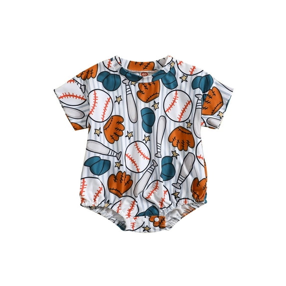 Bagilaanoe Newborn Baby Girl Boy Rompers Print Short Sleeve Bodysuits 3M 6M 12M 18M 24M Infant Casual One Piece Short Jumpsuit