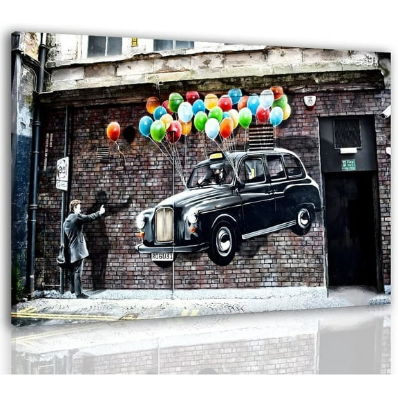 Aaheei Banksy Street Graffiti Wall Art Decor Abstract Pictures Canvas Painting Prints Colorful Modern Contemporary Poster Artworked for Wall Home Bathroom Bedroom Ready Hang (Decor Art-012)