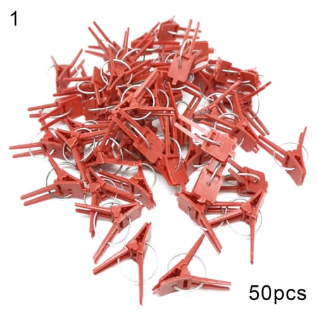 Trayknick 50Pcs/Set Grafting Clips Reusable Flexible ABS Grafting Clips Garden Plant Support for Eggplants