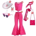 thumbnail image 4 of Disfraz de Barbi de Halloween para niñas, conjunto de ropa Punk de calle Rosa sin mangas con lazo para fiesta, vestido Vintage a cuadros, nuevas películas, 4 of 5