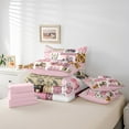 thumbnail image 4 of Eosebridal Pink Cowgirl Comforter Set 7 Pieces Twin Size,Western Bedding Set,Farm Horse Stitched Western Bed in a Bag,Comforter + Sheets + Pillowcases + Cushion Covers, 4 of 5
