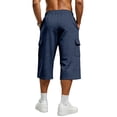 thumbnail image 5 of Dresfit Mens Cargo Shorts Long Baggy Shorts 2026 Summer Multi Pockets Drawstring Work Bottoms Loose Stretch Solid Hiking Bermuda Shorts S, 5 of 9