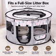 thumbnail image 4 of Pop up Dog Playpen, Foldable Portable Pet Playpen for Dogs Cats Puppies Rabbits Chickens, Pet Tent for Indoor Outdoor Travel Camping, 4 of 7