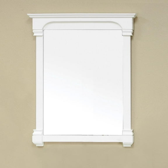 Bellaterra Home 36 in Solid wood frame mirror-cream white
