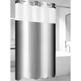 thumbnail image 4 of Ombre Black White No Hook Shower Curtain Waterproof, Bathroom Curtains with Snap in Liners and See Through Top Window, Simple Abstract Striped Farmhouse Hotel Style Bathtub Curtains Shower 36"Wx72"L, 4 of 8