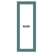 6x20 Frame Blue Rustic Barnwood Solid Wood Picture Frame Width 1.25 Inches | Interior Depth 0.5